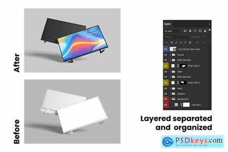 LED TV Mockup with Clean Background