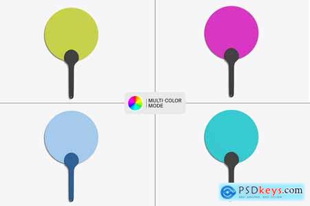 Plastic Hand Fan Mockup
