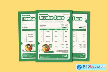 Green Invoice Template Design
