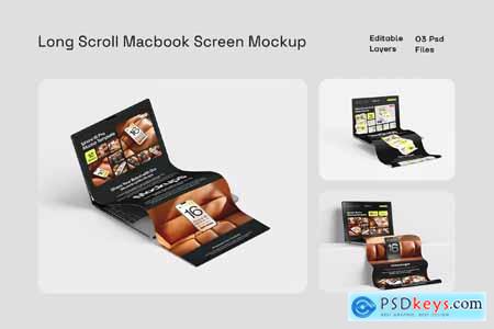 Long Scroll Extended Macbook Screen Mockup Set