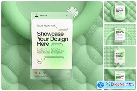 Frosted Glass Instagram Post Showcase Mockup Set