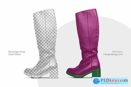 Womens High-Knee Boot Mockup