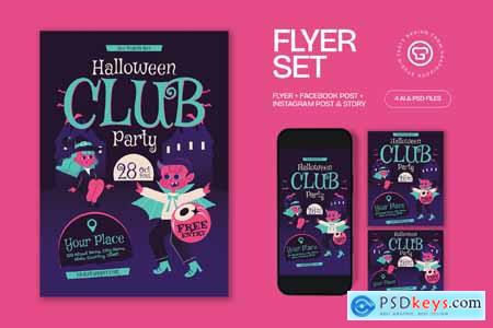 Halloween Club Party Flyer Q3DFMVL