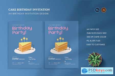 Cake Birthday Invitation