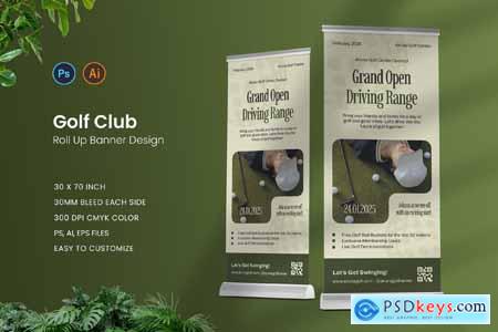 Grand Opening Golf Club Roll Up Banner