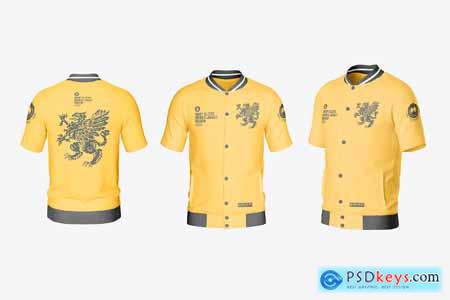Casual Short Sleeve Bomber Jacket Mockup