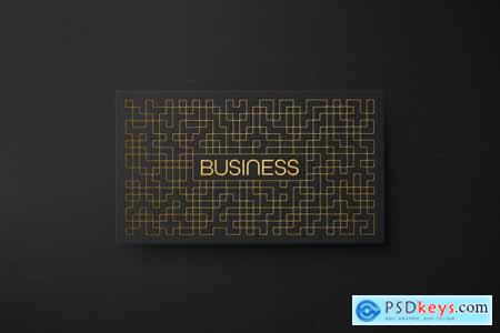 Black Foiled Business Card Mockup