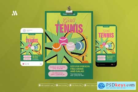 Girls Tennis - Flyer Set