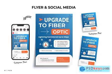 ISP - Promo Internet Fiber Flyer & instagram Set