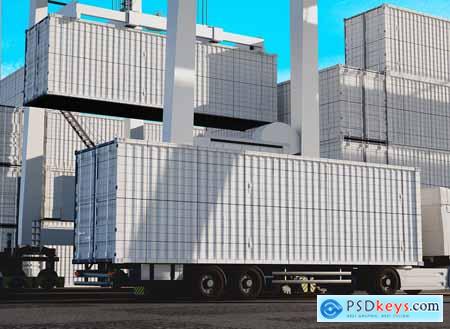 Container Truck Mockup