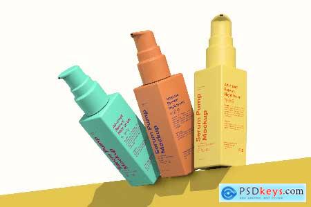 Cosmetic Serum Pump Bottle Mockup
