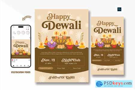 Happy Dewali Day Flyer Template