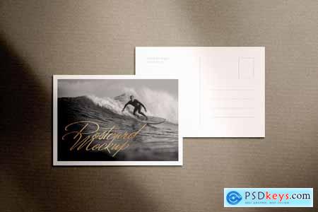 A6 Postcard Mockup With Gold Foiling