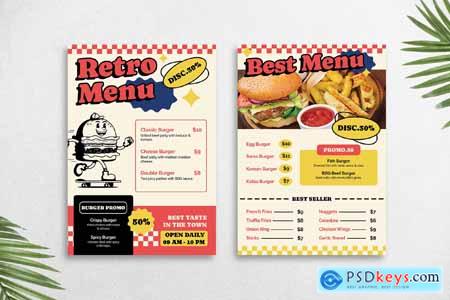 Retro Food Menu 45KSJAH