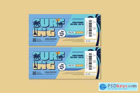 Blue Surfing Ticket Design