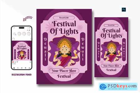 Festival Dewali Day Flyer Template