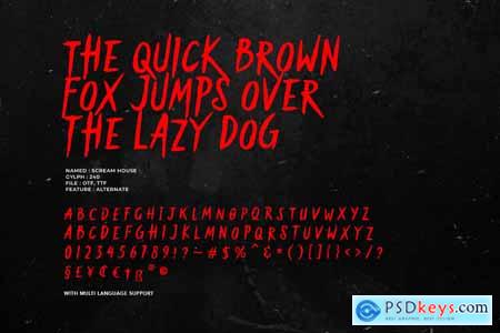 Scream House - Rough Horror Font