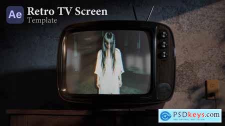 Retro TV Screen Template  Thunderstorm Horror VHS Look  AE Mockup 58975175