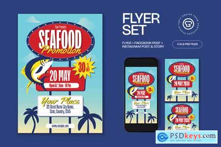 Seafood Restaurant Promotion Flyer