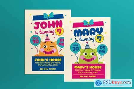 Boy And Girl Birthday Invitation