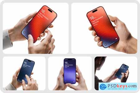 Holding iPhone 16 Pro Max Mockup