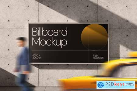 Horizontal Wall Billboard Mockup