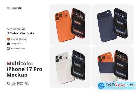 Multicolor iPhone 17 Pro Mockup