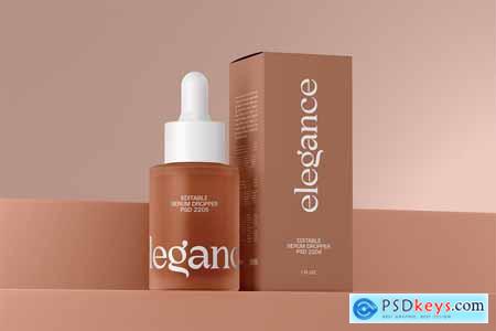 Cosmetic Serum Dropper Bottle Mockup