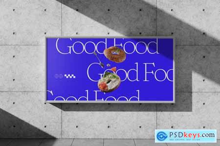 Horizontal Wall Billboard Mockup