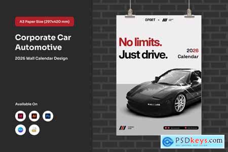 Modern Car Company Wall Calendar 2026