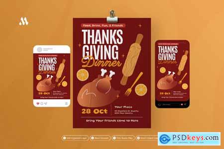 Thanksgiving Dinner - Flyer Set