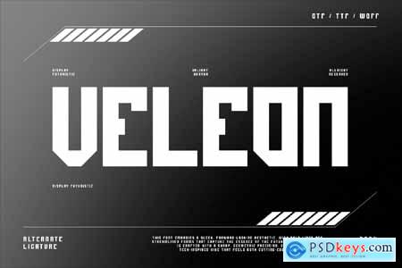 Veleon - Futuristic Font
