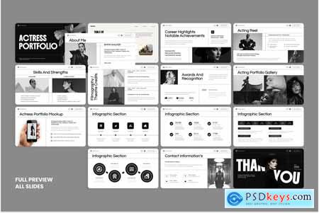 Actress Portfolio Pitch Deck - PowerPoint