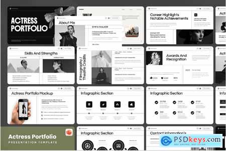 Actress Portfolio Pitch Deck - PowerPoint
