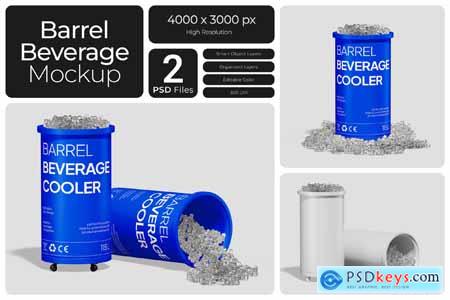Barrel Beverage Cooler Mockup