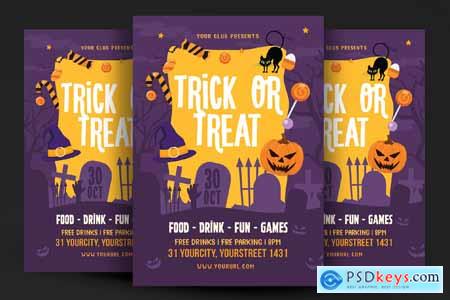 Halloween Trick or treat Flyer D8XSD9A