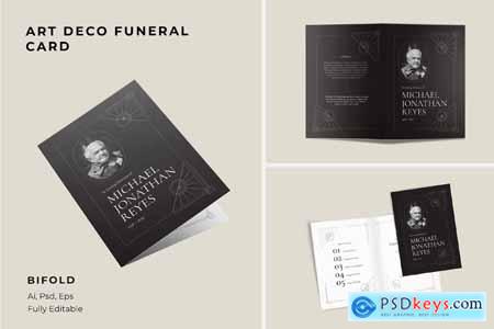 Art Deco Funeral Bifold Brochure