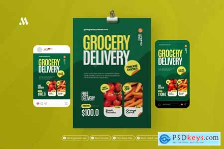 Grocery Delivery - Flyer Set