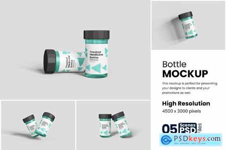 Frosted Medicine Bottle Mockup