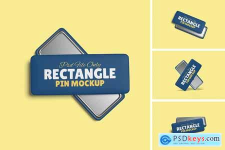 Pin Rectangle Button Badge Mockup