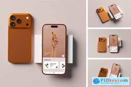 iPhone 17 Pro Mockup - Cosmic Orange