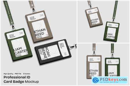 Professional ID Card Badge Mockup Professional ID Card Badge Mockup