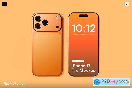 iPhone 17 Pro Cosmic Orange Mockup