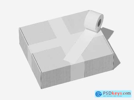 Shipping Box with Bold Letter Tape Mockup Shipping Box with Bold Letter Tape Mockup