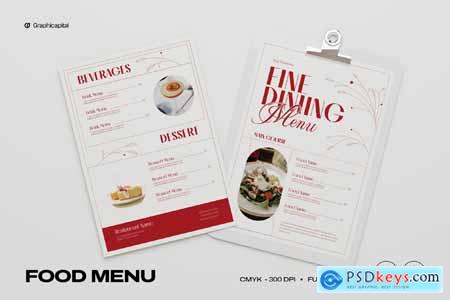 Fine Dining Food Menu 3ED96ZG