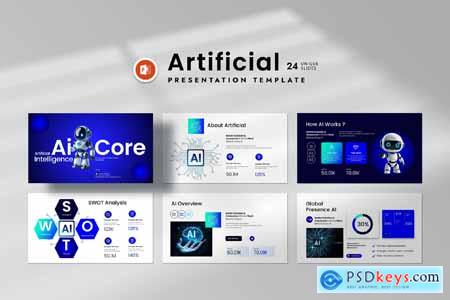 Artificial Intelligence PowerPoint with Gradient