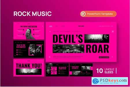 Devil's Roar Music Rock PowerPoint
