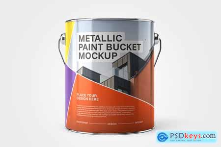 Metallic Paint Bucket Mockup
