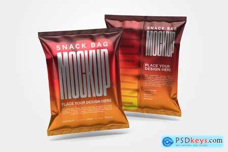 Glossy Snack Bag Mockup