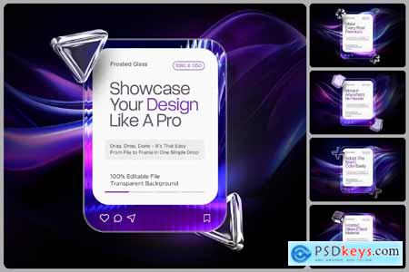 Liquid Glass Instagram Post Mockup